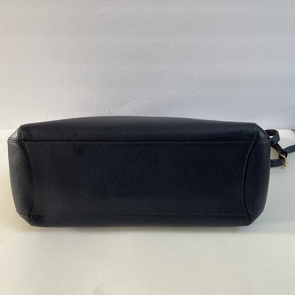 Coach Margot Crossbody Carryall Satchel Bag Navy Blue Crossgrain Leather F34607 - Picture 7 of 11